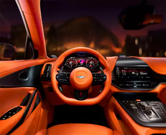 Luxurious interior of the Aston Martin DBX S
