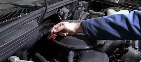 Locating the transmission fluid dipstick