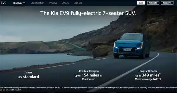 Kia EV9 as one of the Best 7 Seater Cars